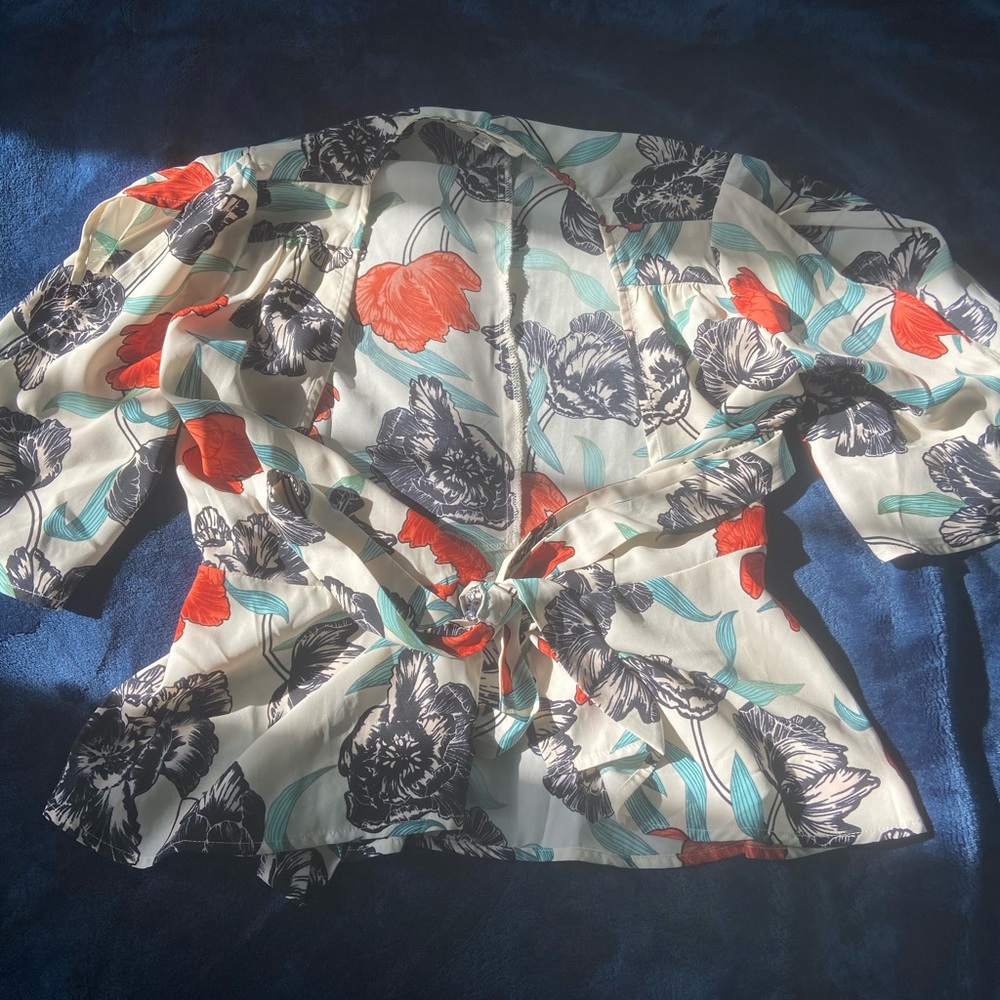 Floral Multicolored Wrap Top